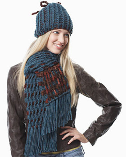 Ravelry: Reversible Hat and Scarf pattern by Bernat Design Studio
