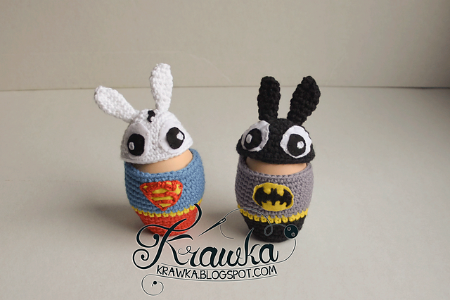 Egg cozies - Superbunny & Bunnyman