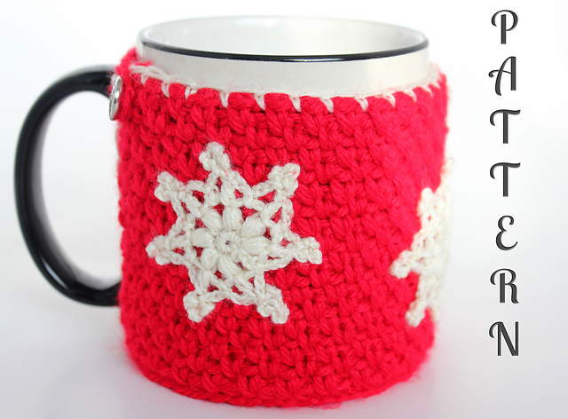 Mug Cozy with Snowflake Applique