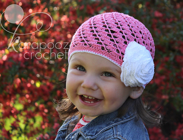 Summer Cable Lace Rose Beanie