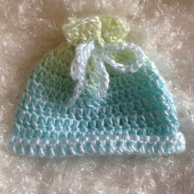 Crochet (Ventilator Friendly) Preemie Hat
