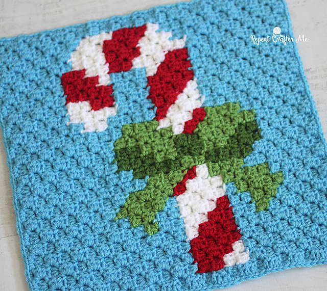 Candy Cane Pixel Square