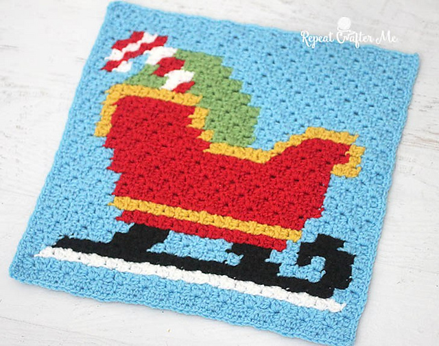 Sleigh Pixel Square