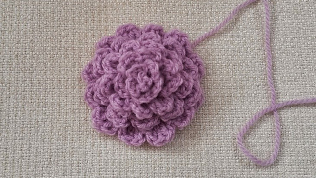 Large Dahlia Crocheted Flower