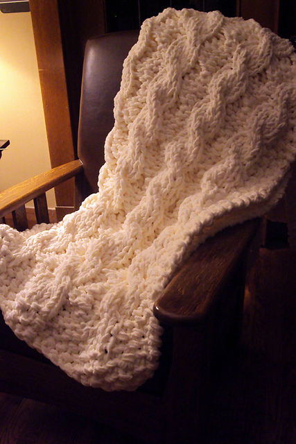My Big Fat Reversible Cabled Afghan