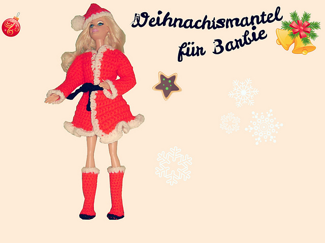 Weihnachtsmantel für Barbie
