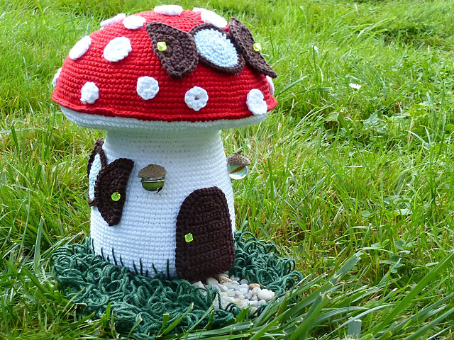 Door stop mushroom fairy house