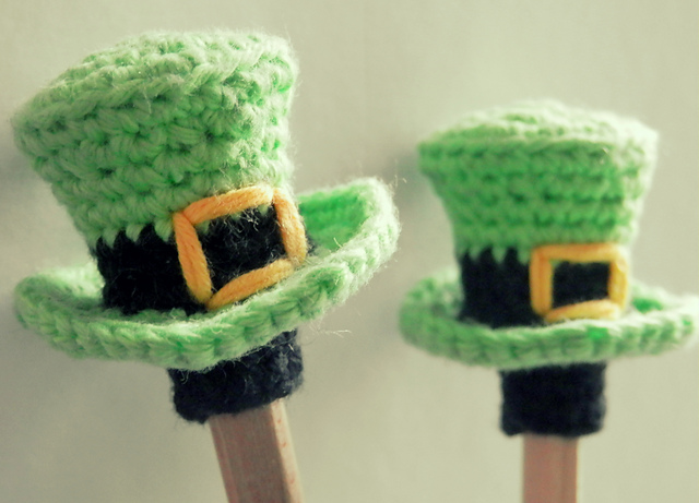 Crochet Leprechaun Hat - Pencil Decoration