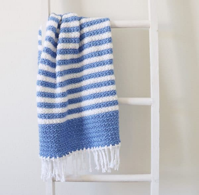 Blue Stripes Baby Blanket