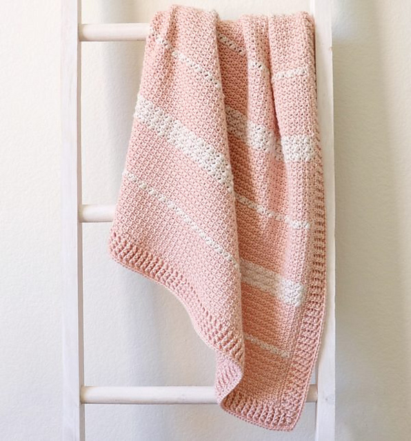 Berry and Mesh Baby Blanket