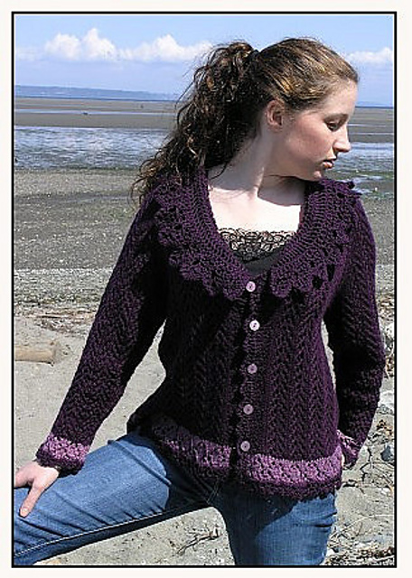 Lacy Top-Down V-Neck Cardigan