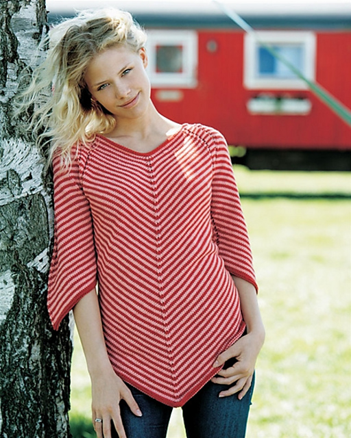 Flot stribet damebluse