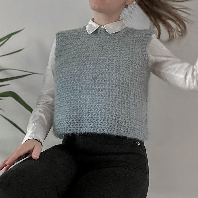 ★mame即完売Sliver Knitted Fluffy Wool Vest Ravelry: The Fluffy Vest pattern by Katr crochet