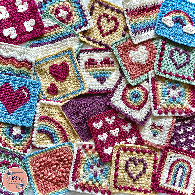 Love Hearts and Rainbows Blanket