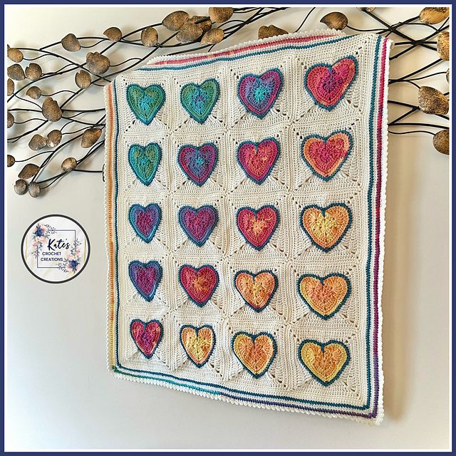 Sunset Hearts Blanket