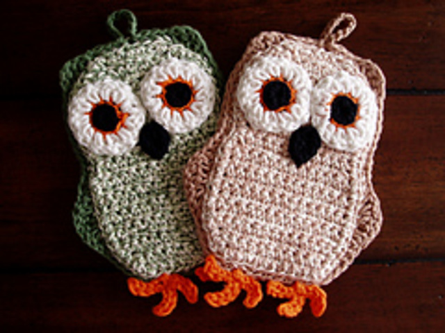 Funky Little Owl Potholder