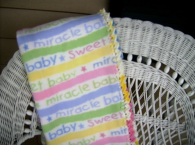 Miracle Baby Fleece Blanket with Crocheted Edge