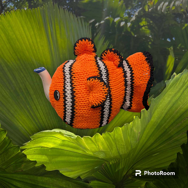 Machine Knitted Clown Fish Tea Cosy