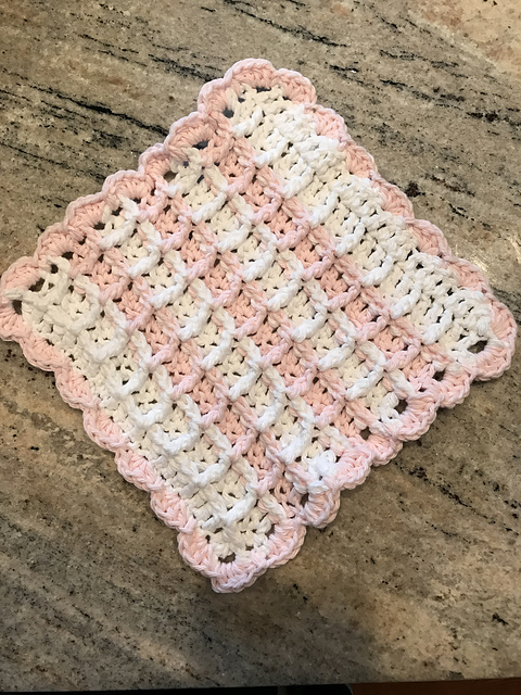Striped Waffle Stitch Dishcloth