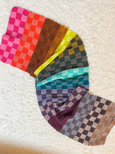 Polychrome Checkered Scarf