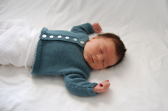 Jacket With Moss Stitch Bands