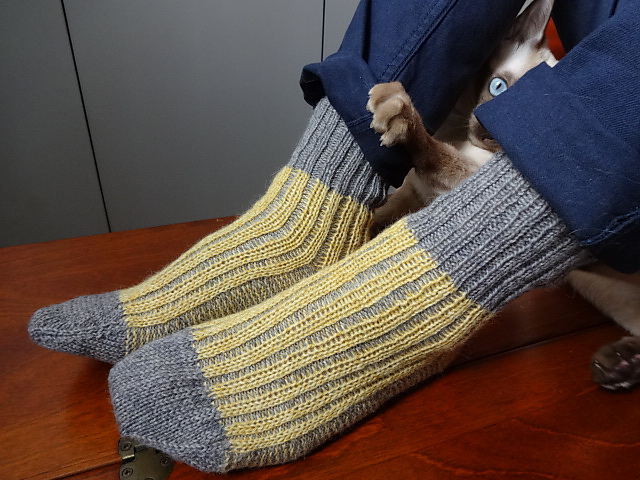 M Two-colored Ribbed Socks