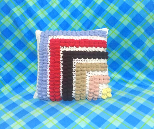 Rainbow Bobbles Cushion
