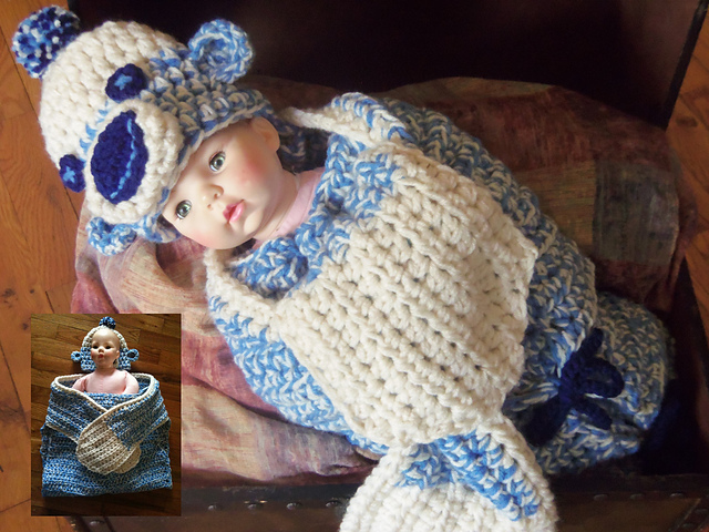 Chunky Sock Monkey Hug Swaddle Blanket