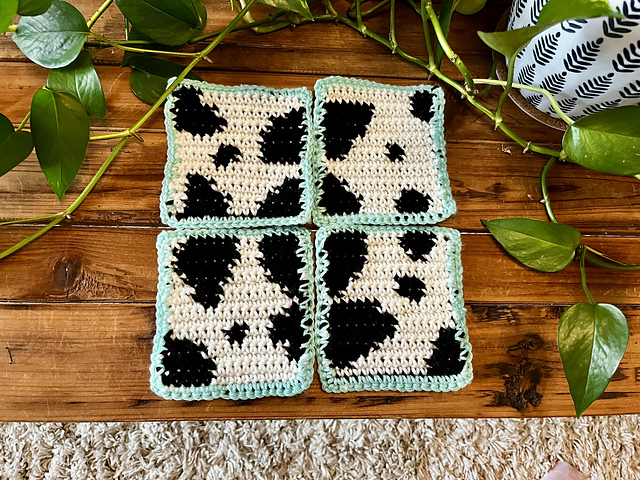 Ravelry: Cow Print Tapestry Squares pattern by CozierThanFiction