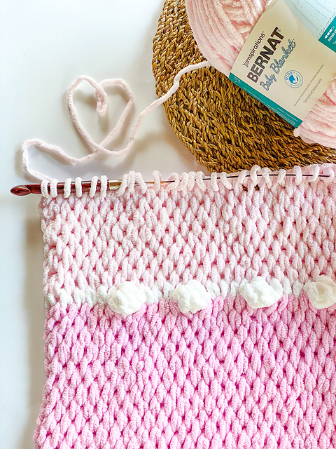 Chunky Tunisian Bobble Throw