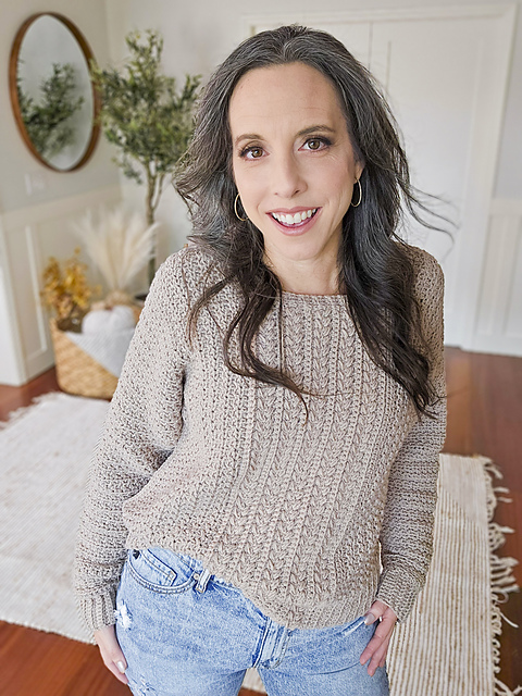 Toasty Wheat Stitch™ Crochet Sweater