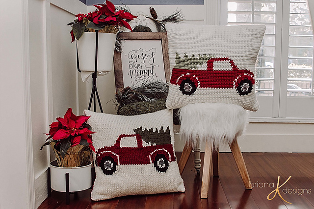 Farmhouse Truck Pillow Cover