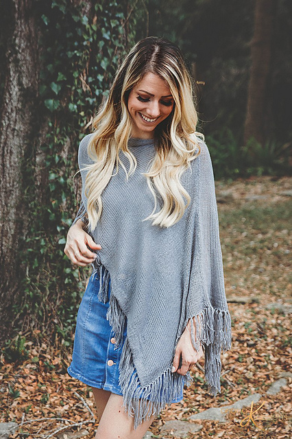 Beginner Lace Knit Poncho