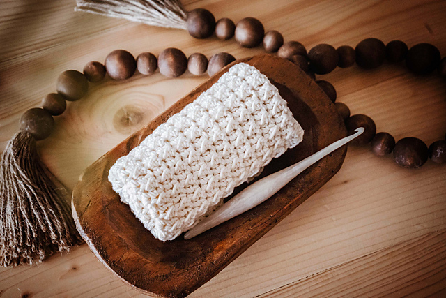 Extended Hdc Crochet Between Stitches Washcloth