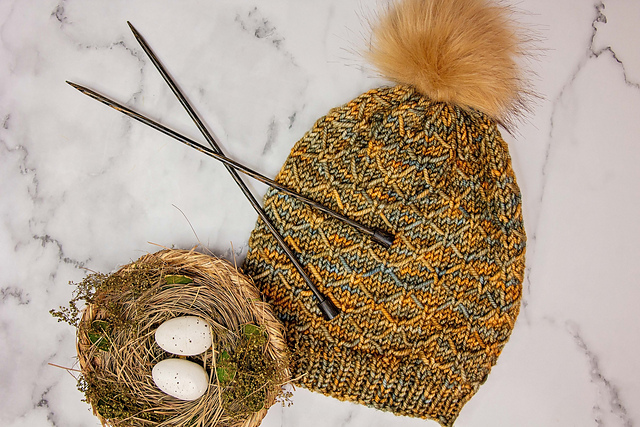 Quilted Lattice Knit Hat