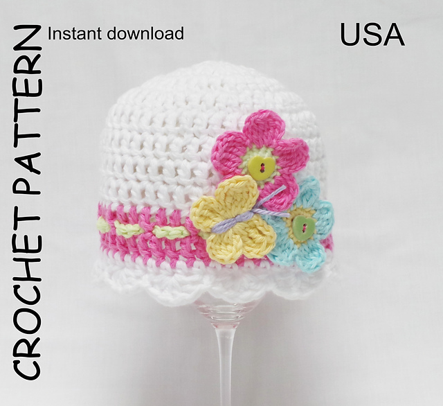 Flutterby Flowers Hat