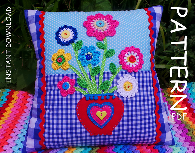 Flower in a vase cushion
