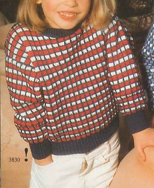 3830 Child's sweater in red/white/blue