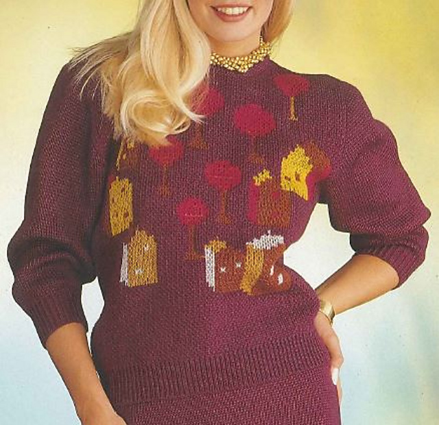 5015 Lady's Fair Isle sweater in 4 colours