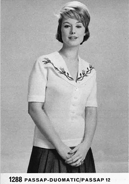 1288 Lady's sweater with embroidered collar