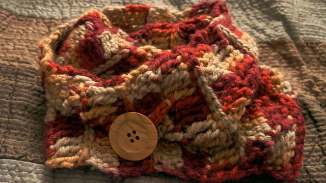 Cranberry Button Cowl