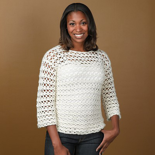 Arch and Picot Crocheted Pullover