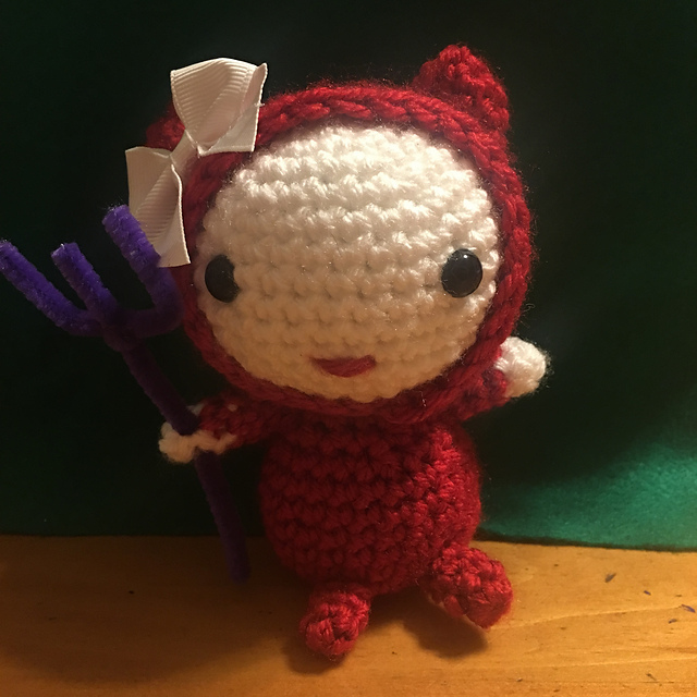 Amigurumi Crocheted Devil Kitty