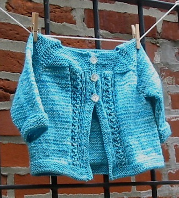 Cabled Heart Baby Cardigan