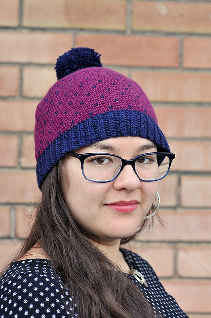 Knit Stitch Beanie with Ribbing