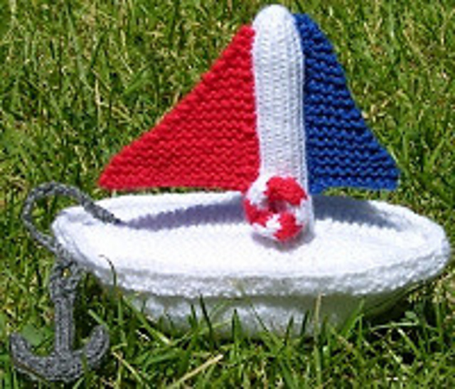 Toy Boat with Anchor and Lifepreserver