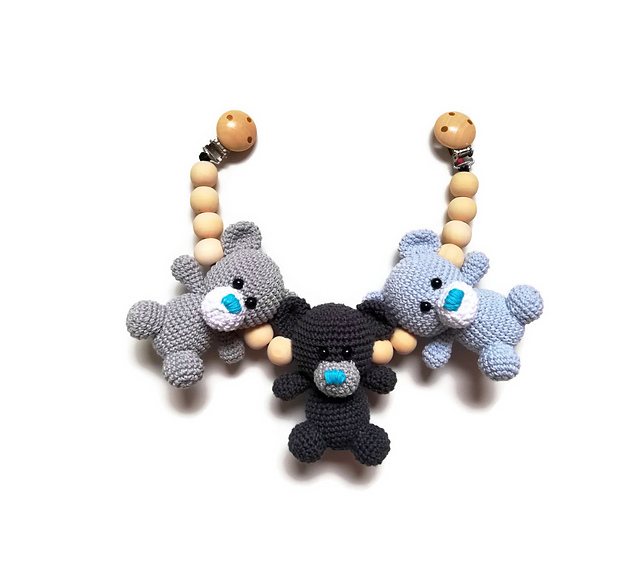 Stroller garland mobile - teddy bear