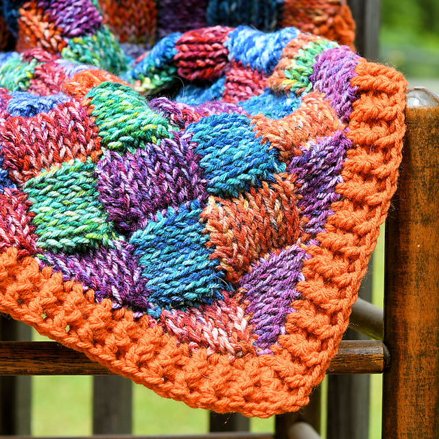 Faux Knit Entrelac Throw