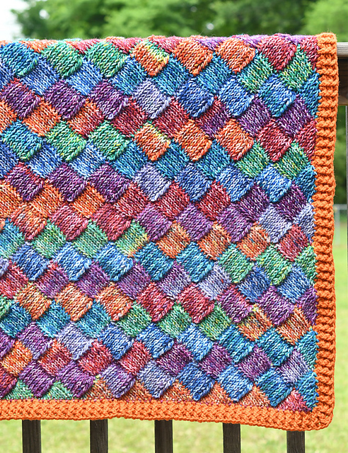 Faux Knit Entrelac Throw