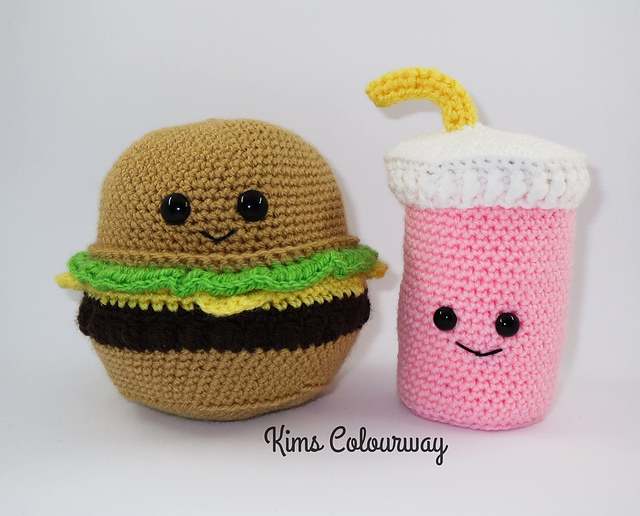 Kawaii Hamburger and Milkshake